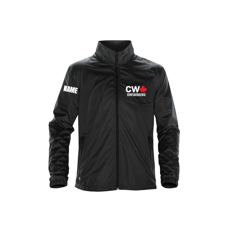 CW shell jacket, black with name on sleeve
