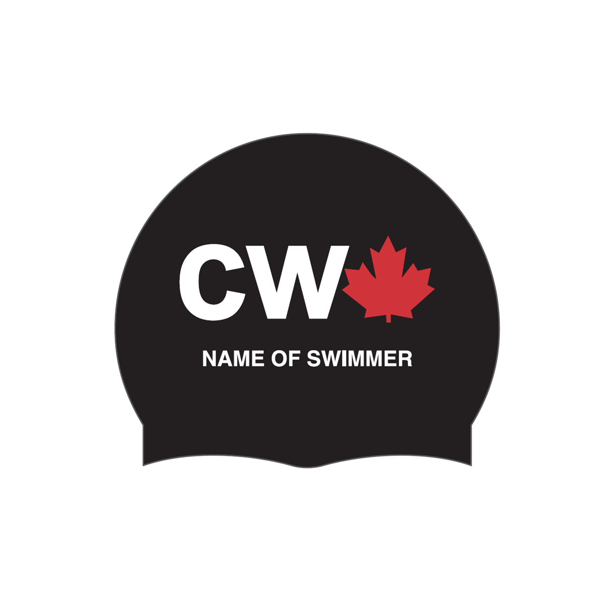 CW Swimcap – black with logo and optional name