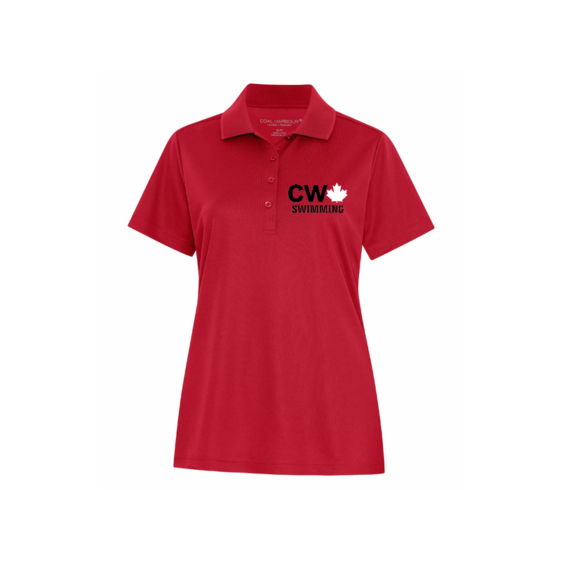 CW women’s polo, red