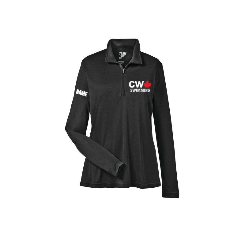 CW women’s quarter-zip, black
