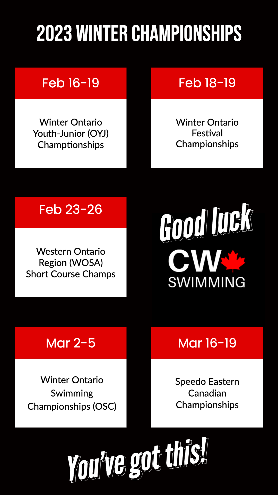 Good luck at the 2023 Winter Championships