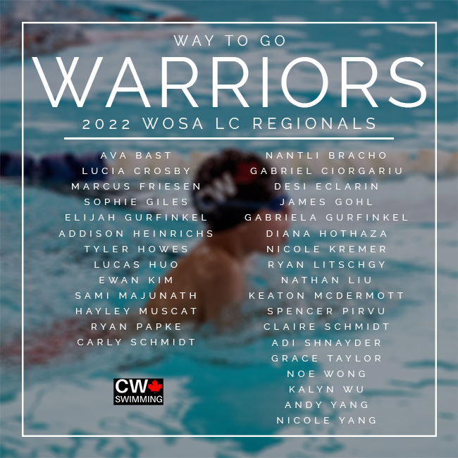 2022 WOSA Long Course Regionals Participants