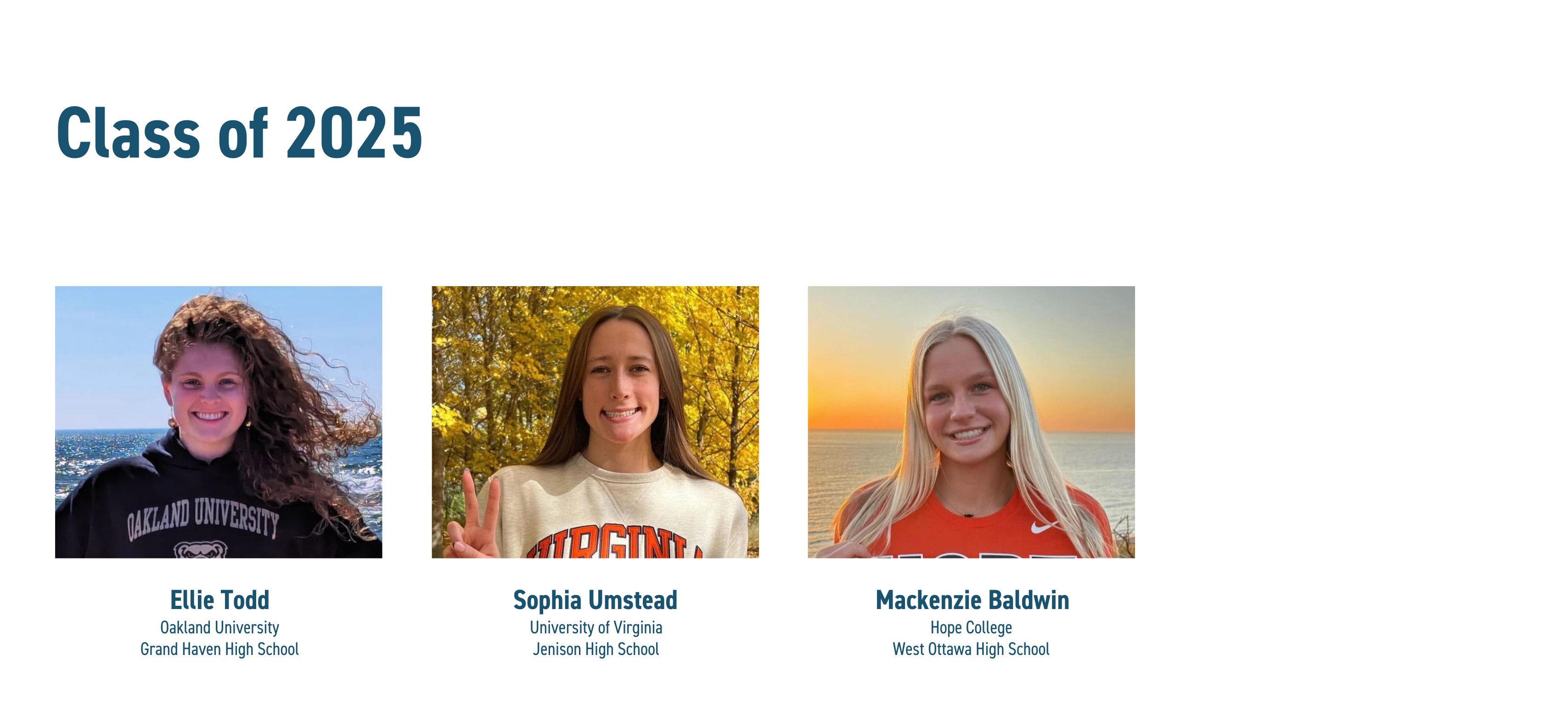 Michigan Lakeshore Aquatics MLA College Athletes