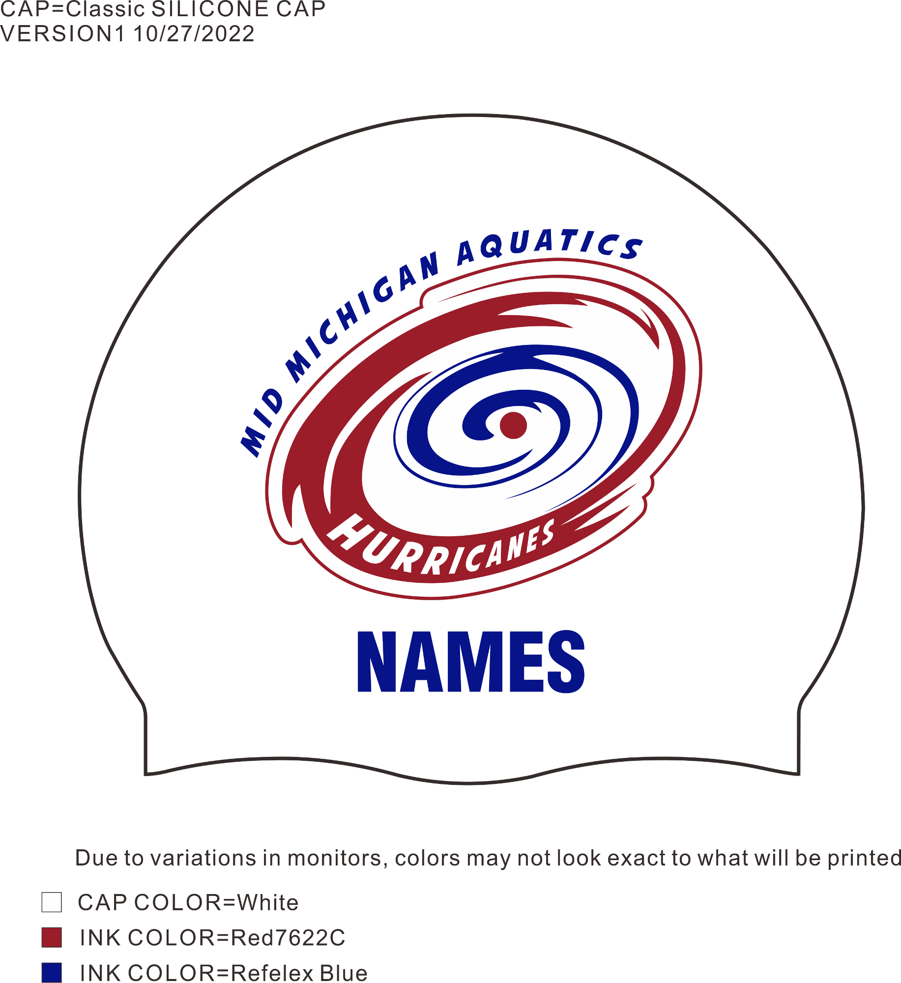 TYR Custom Swim Cap Orders! Deadline October 25th
