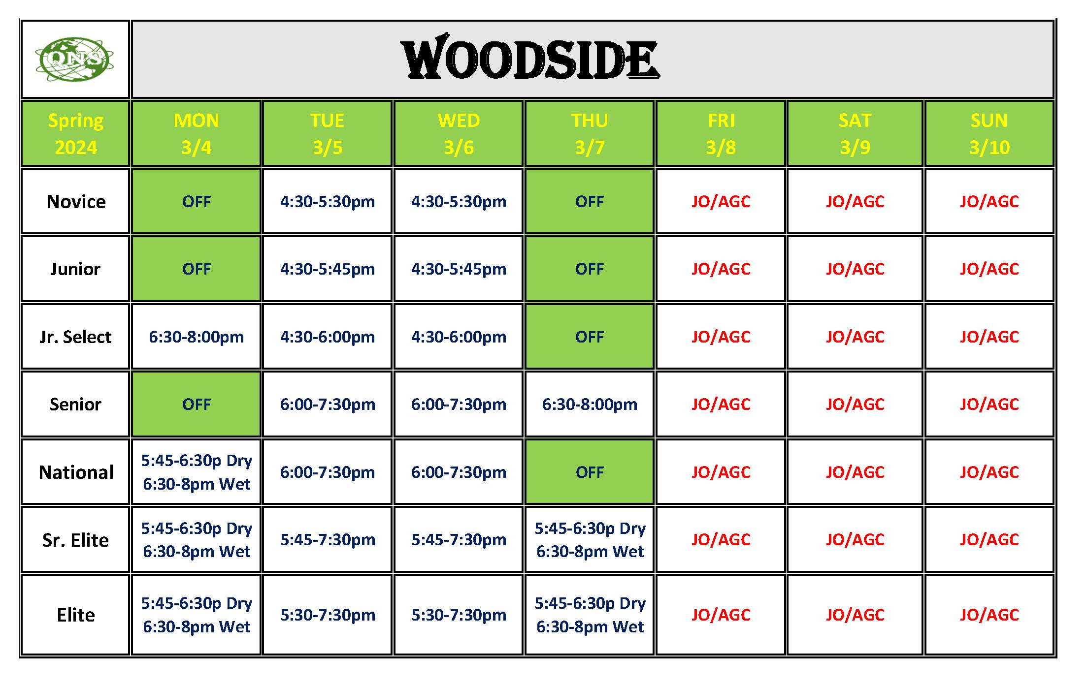 QNS Aquatic Club QUEENS POOLS SCHEDULE