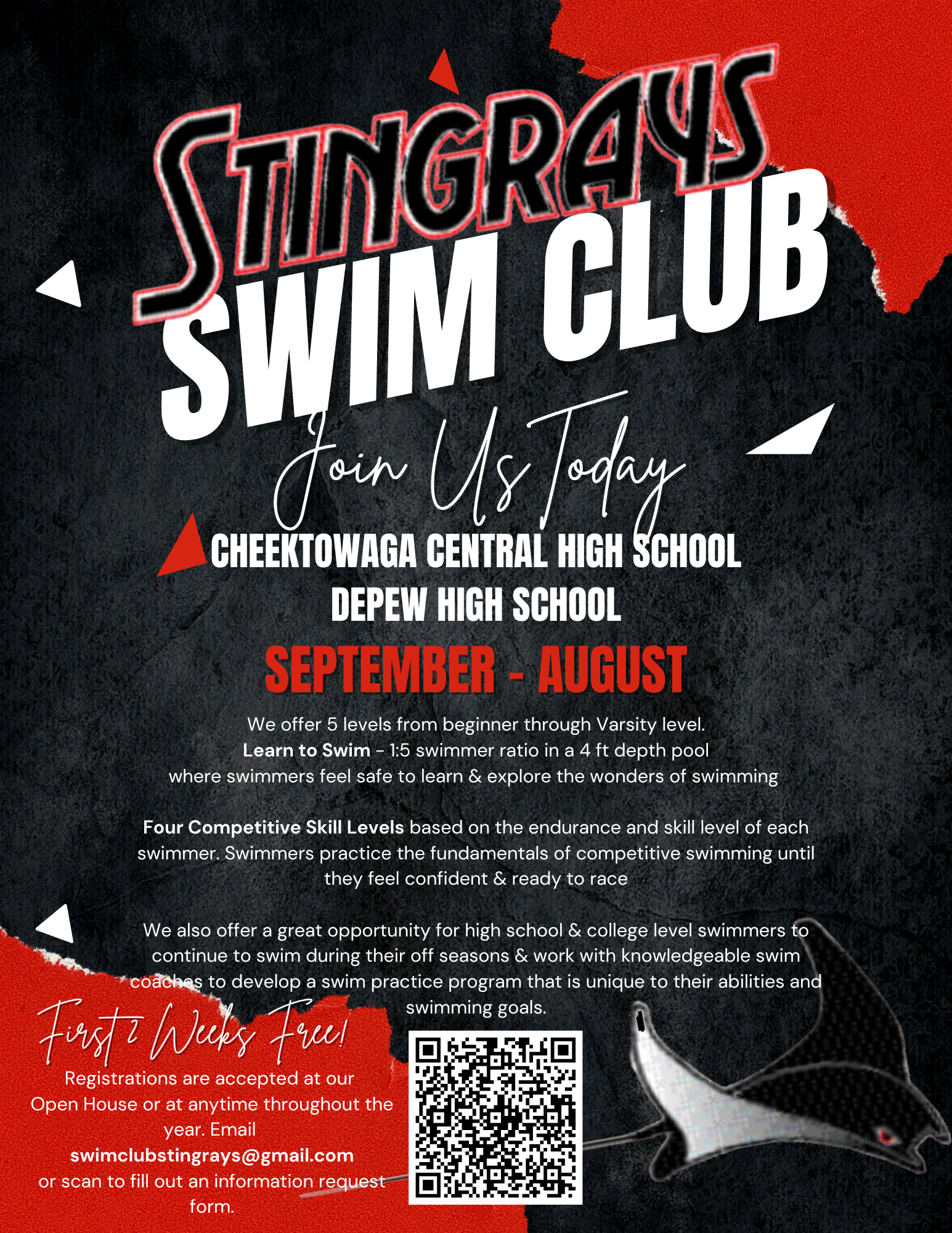 Stingrays Flyer with information