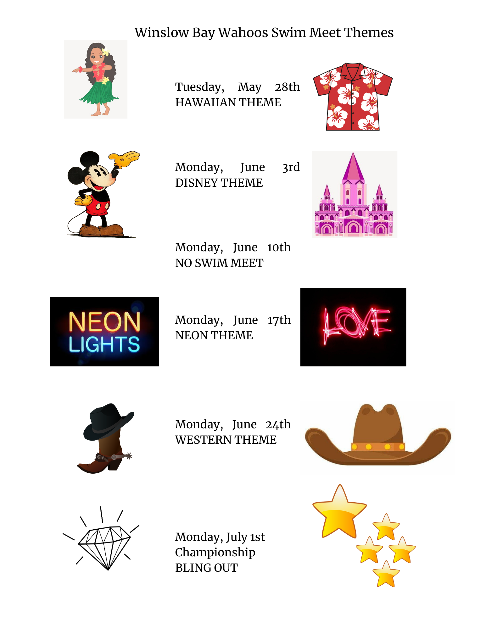 Swim Meet Themes