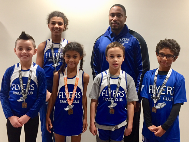 Pictured: Westfield Area Y Flyers National qualifiers. Front Row: Simon Cruz, Jasmine Parran, Matthew Blessington, Reean Dias Back Row: Clair Flagg, Coach Xavier Munden (not pictured Margaret Zhu).