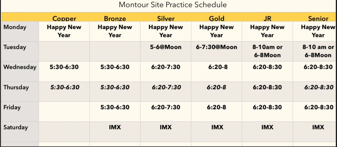 This Week's Schedule and Notes