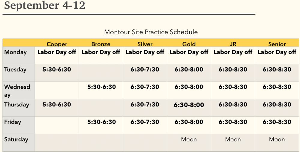 This Week's Schedule and Notes
