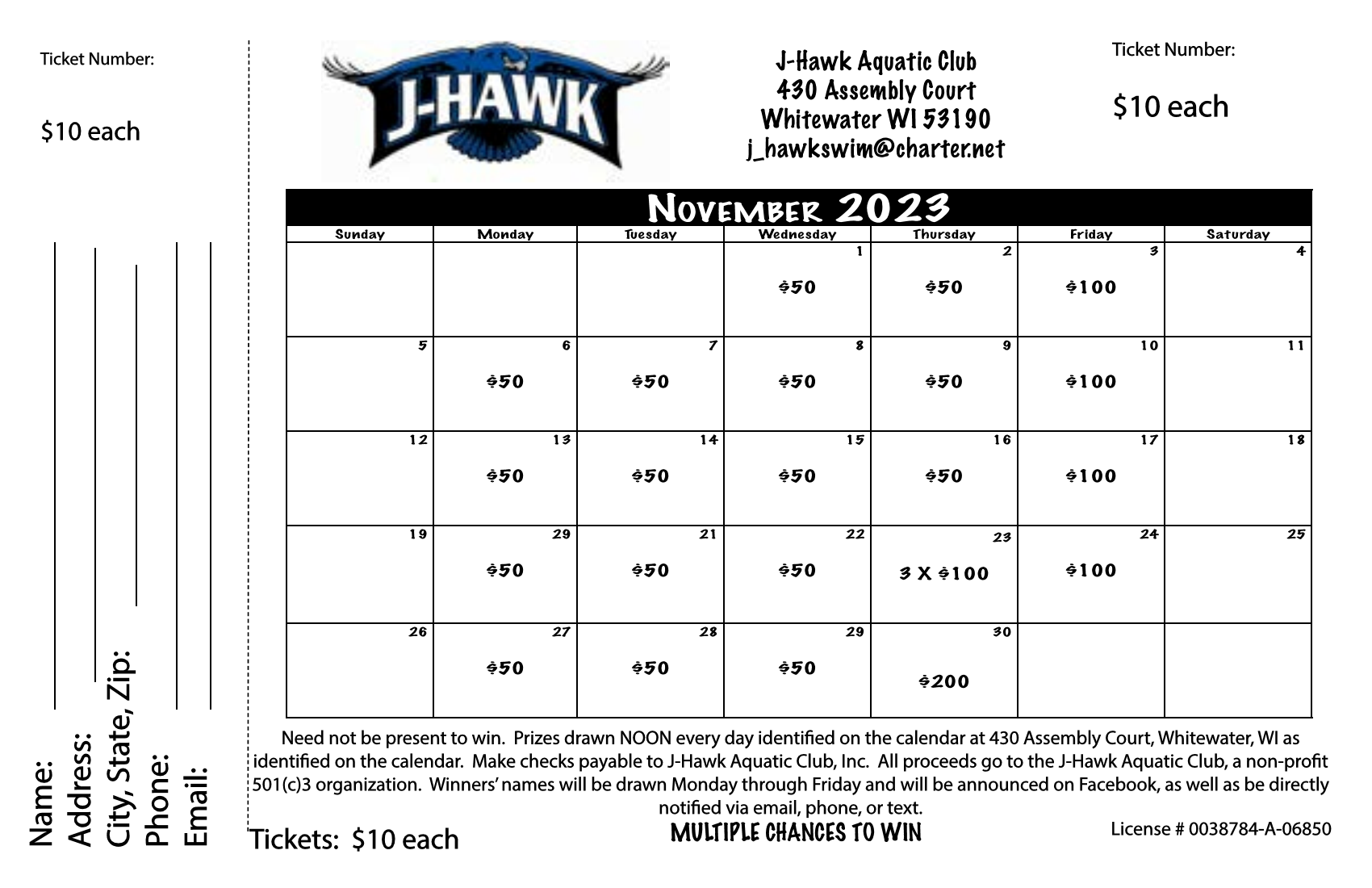 JHawk Aquatic Club Fall Starter