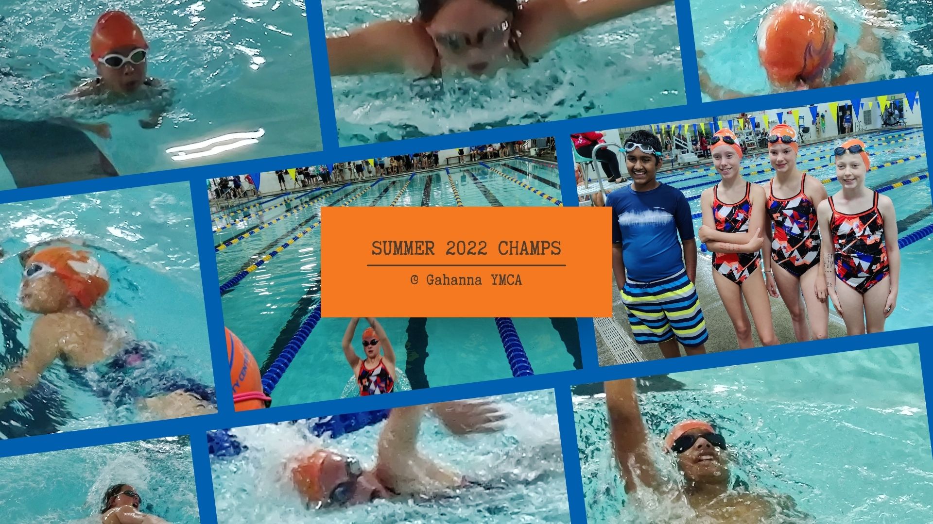 Photo Collage from Summer 2022 Swim Champs in Gahanna