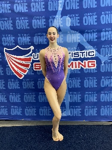A photo of Sophia Wendt in a competition swimsuit
